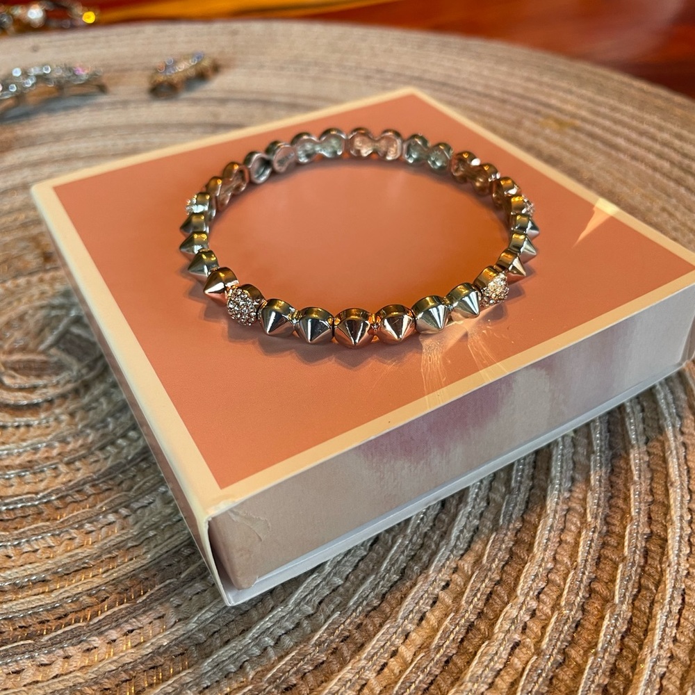 Stella&Dot Renegade Stretch bracelet — rose gold/silver